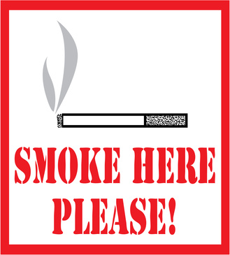 smoke here sign