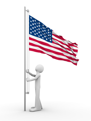 US flag-raising ceremony